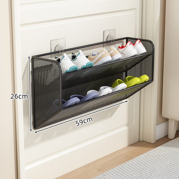 slim overdoor mesh shoe rack organizer with ventilated angled shelf Bowlift