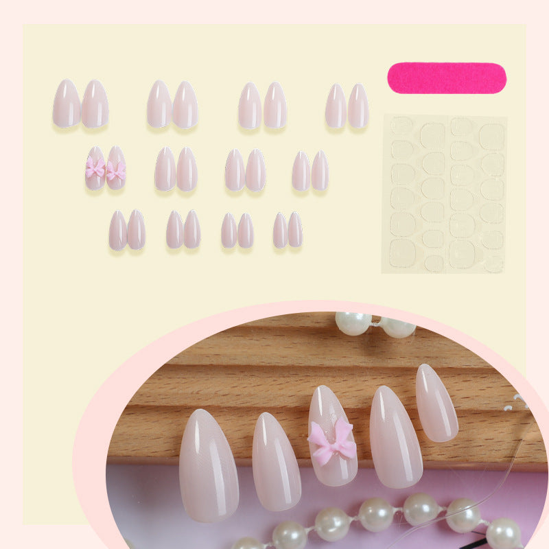 Elegant Bow Accent Press-On Nails Bowlift