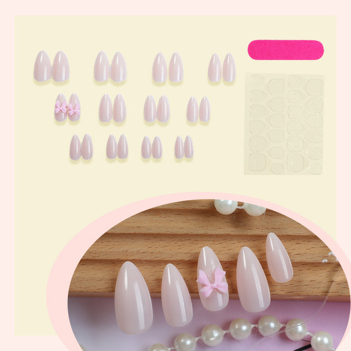 Elegant Bow Accent Press-On Nails Bowlift