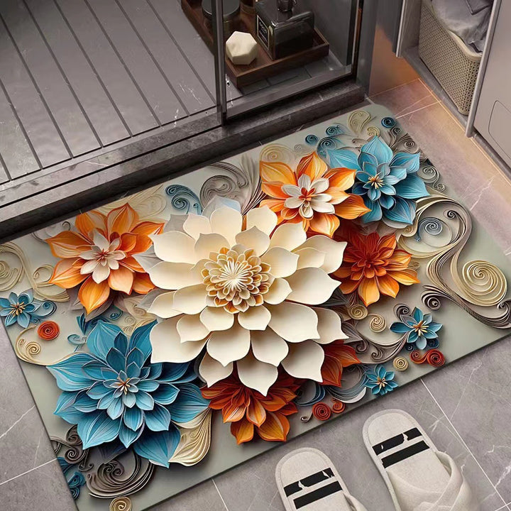 Flower Pattern Soft Indoor Mat Bowlift