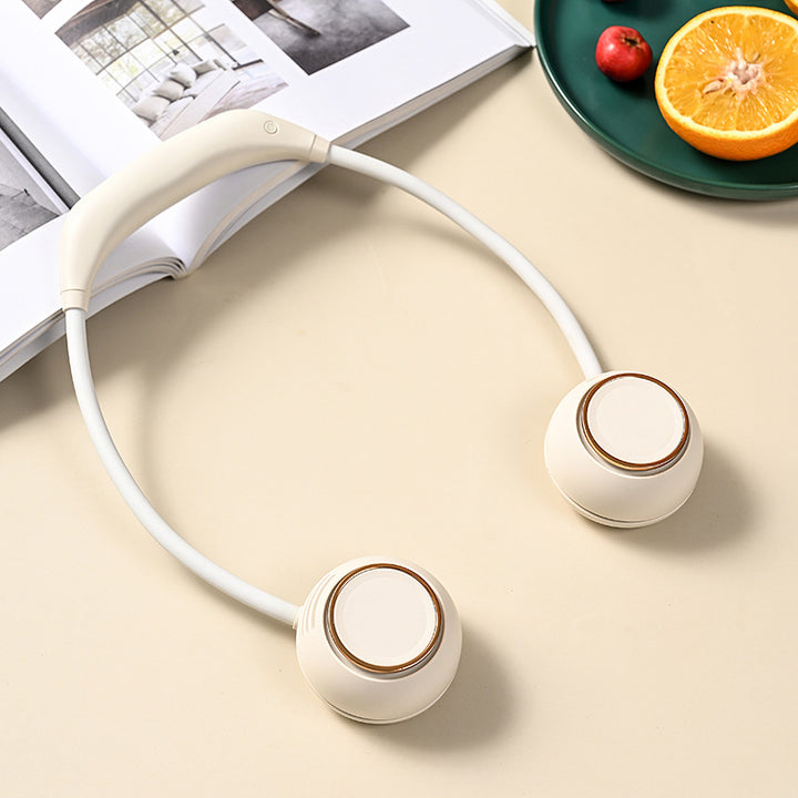 Cooling hands-free wearable neck fan with dual adjustable air outlets USB-C rechargeable Bowlift