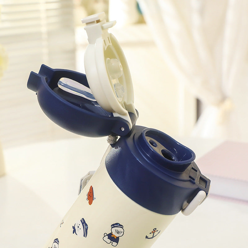 Ladies Insulated Water Bottle with Cheerful Apple Design Bowlift