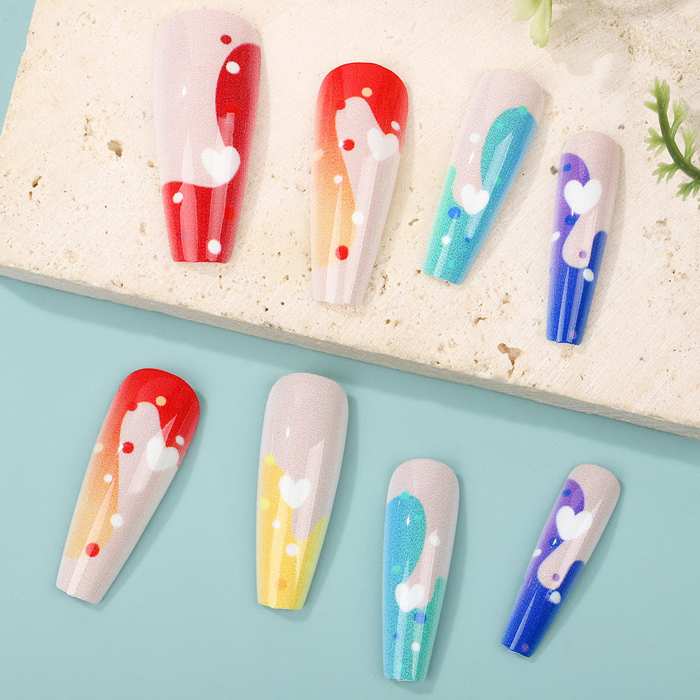Acrylic Nail Set with Colorful and Creative Designs Bowlift