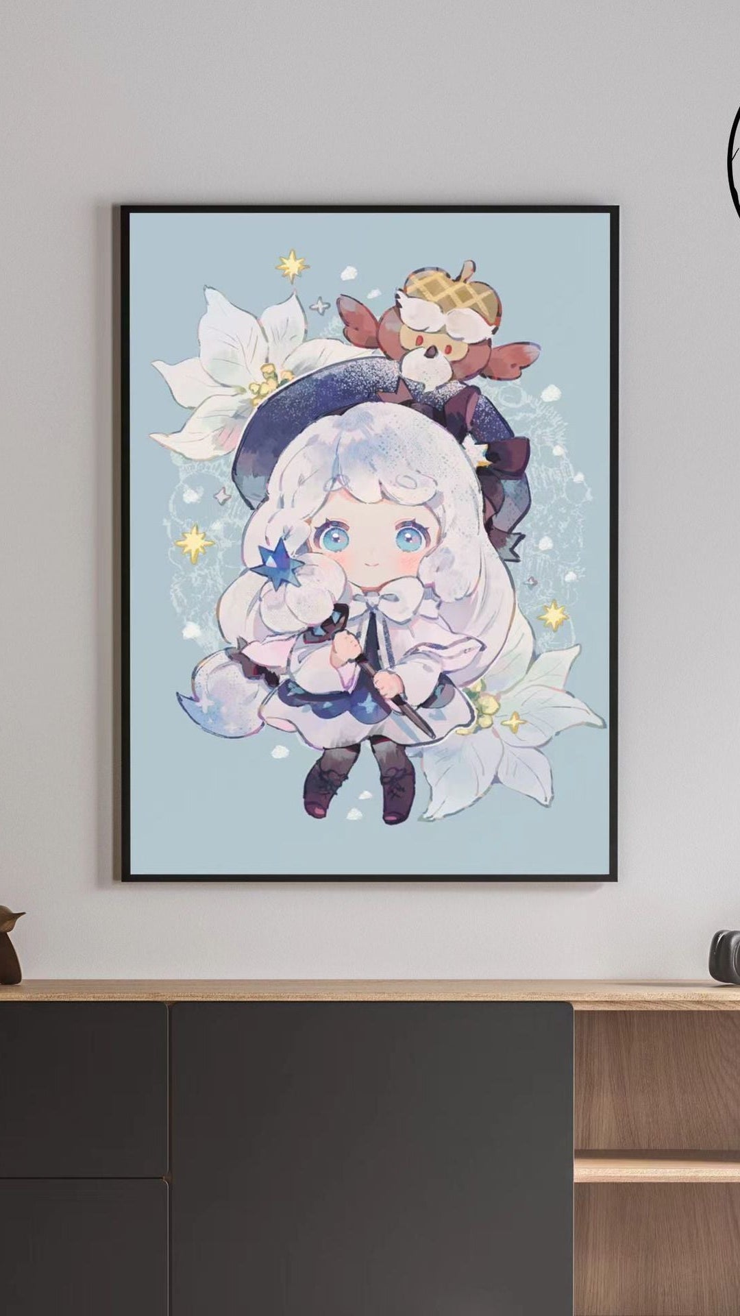 Illustrated Fantasy Character Canvas Art Print Bowlift