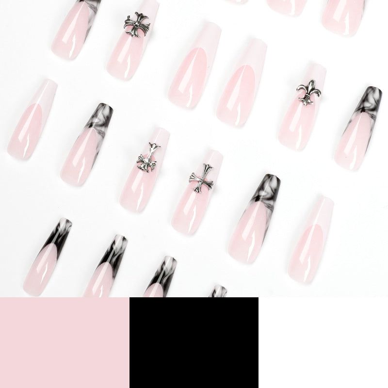 Exquisite artificial nails with textured designs and jewelry accents Bowlift
