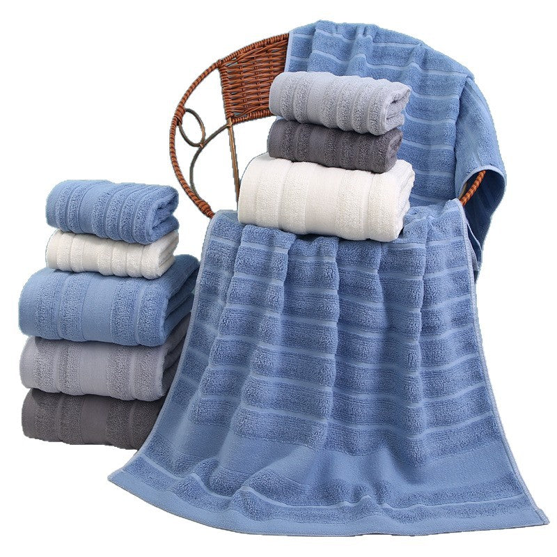 Terry Bath Towel with Elegant Stripes Bowlift
