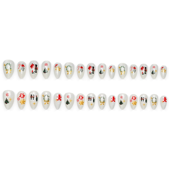 Artificial nails with festive Christmas designs Bowlift