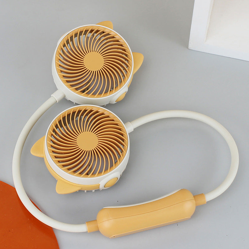Ladies Portable Neck Fan with Flexible Mount and Dual Fan System Bowlift