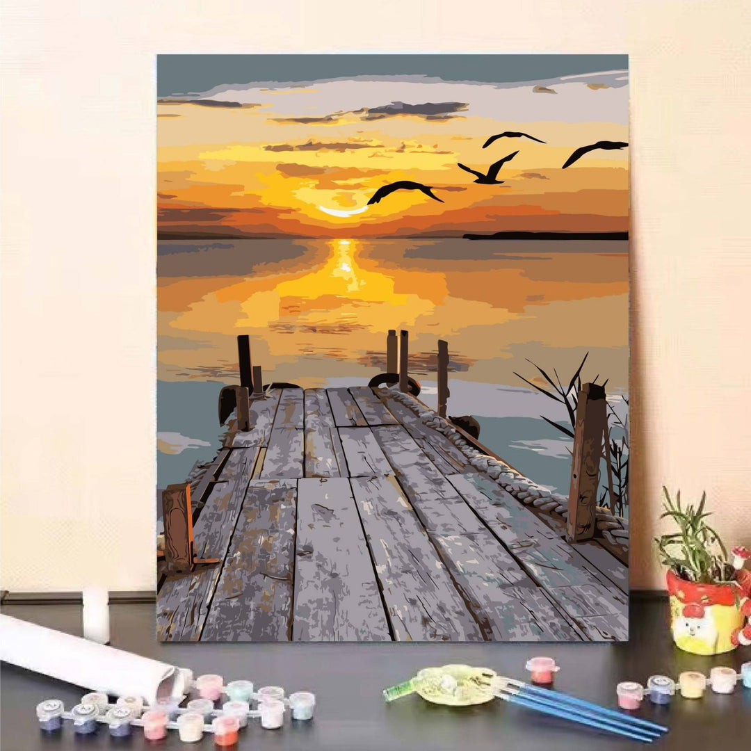 DIY Landscape Paint by Numbers Art Kit Bowlift