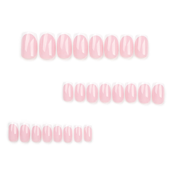 Elegant Nail Extensions with Precise French Tip Bowlift