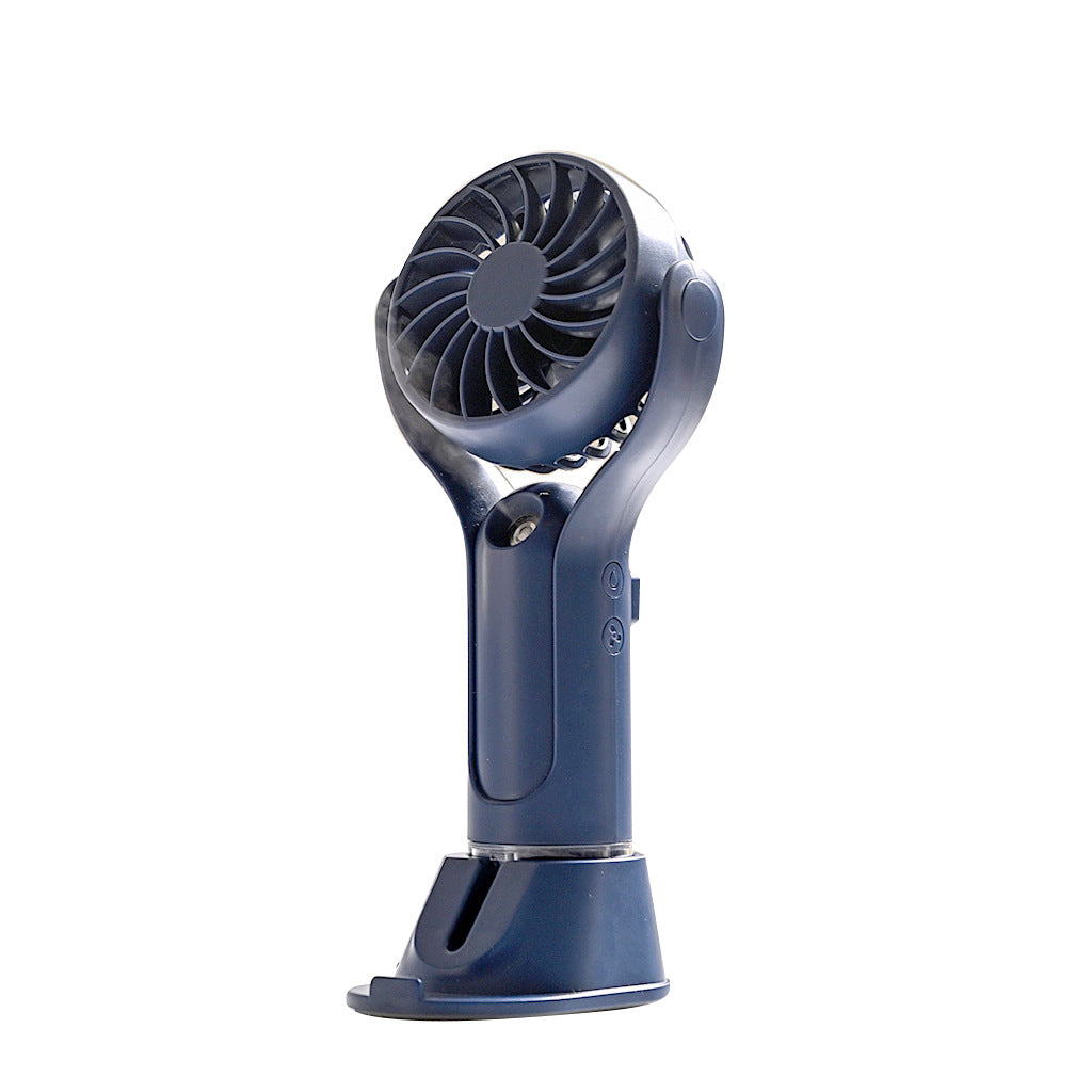 Unisex portable handheld fan with tiltable head, foldable stand and USB charging station Bowlift