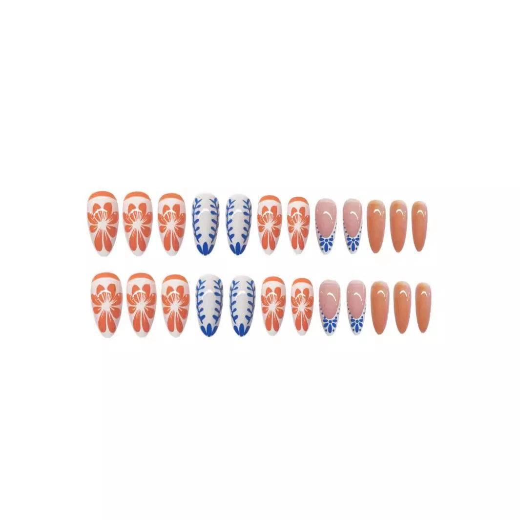 Floral Abstract Press-On Nail Set Bowlift