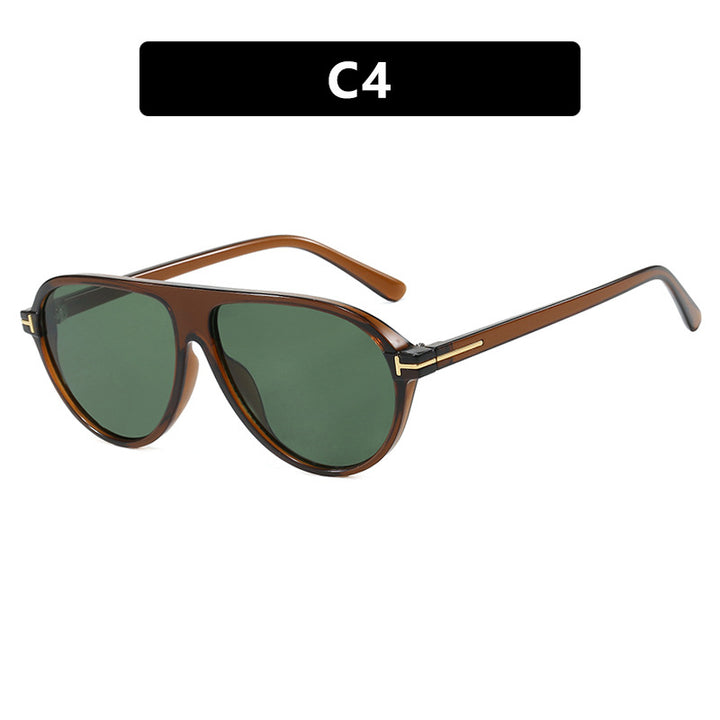 Women's trendy oversized sunglasses with elegant metal frame and UV protection Bowlift