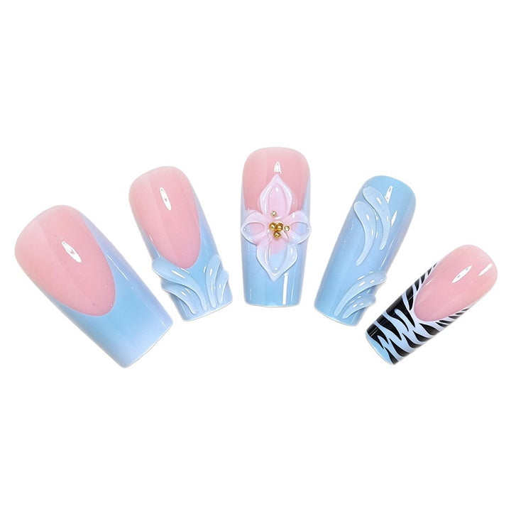Decorative Long Press-On Nail Art Bowlift