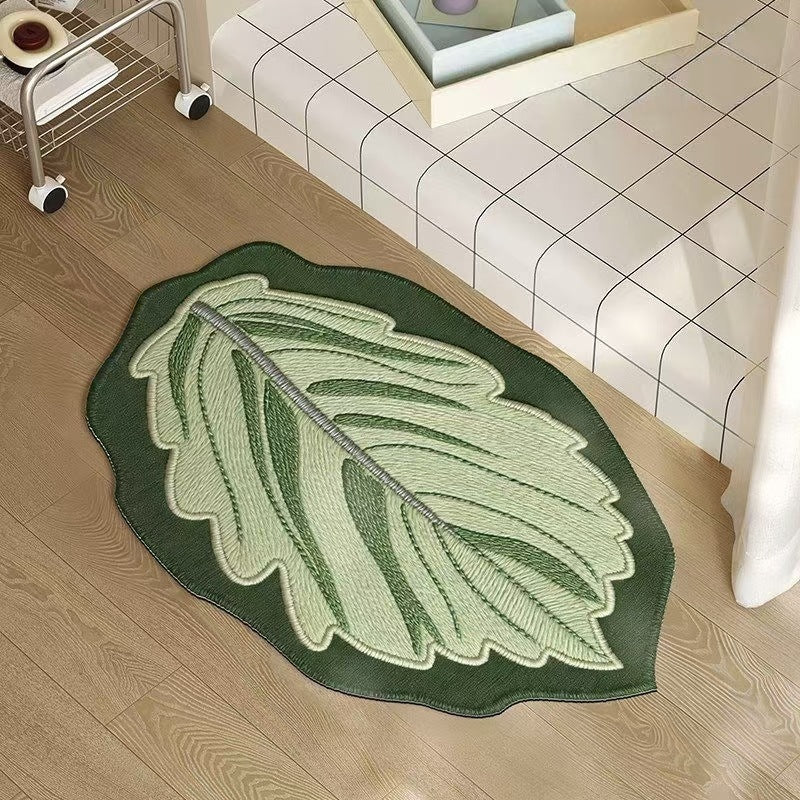 Monstera Leaf Shaped Floor Mat Bowlift