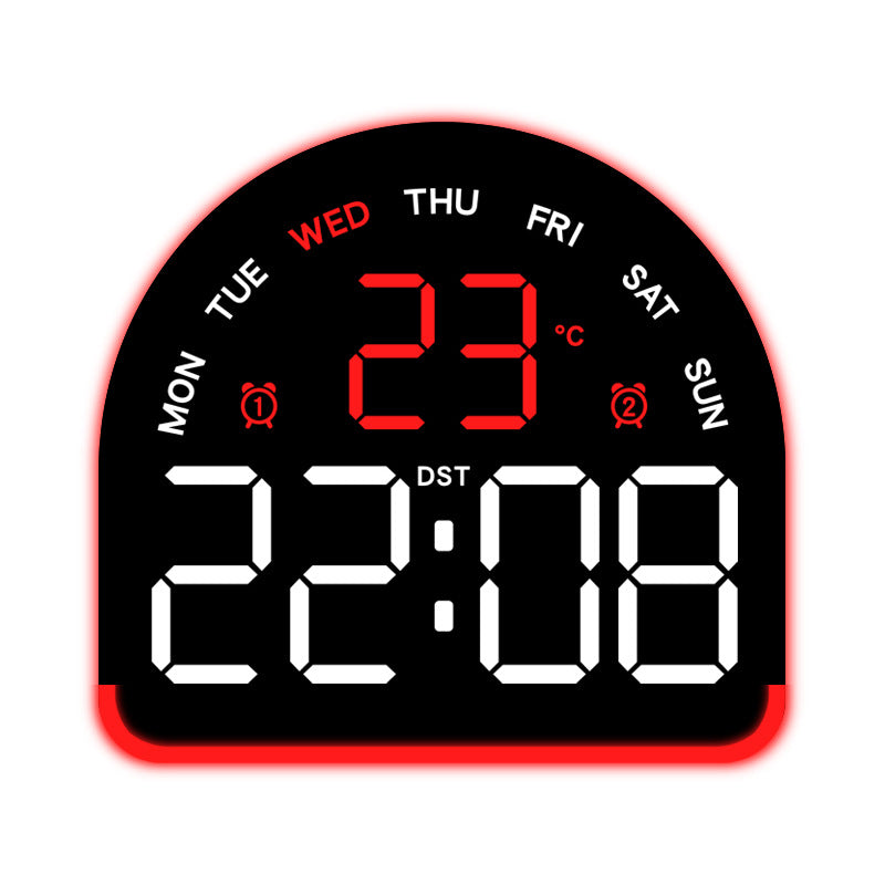 Digital alarm clock with temperature and day of the week display Bowlift