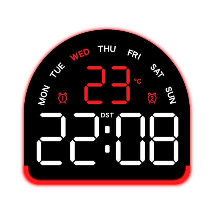 Digital alarm clock with temperature and day of the week display Bowlift