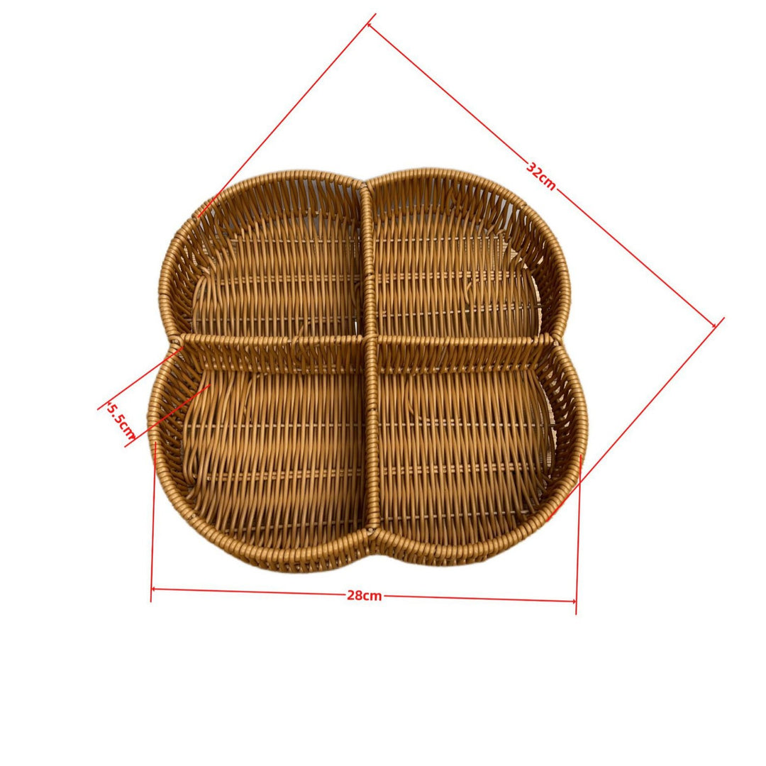 Ladies beef braided serving basket with three compartments Bowlift