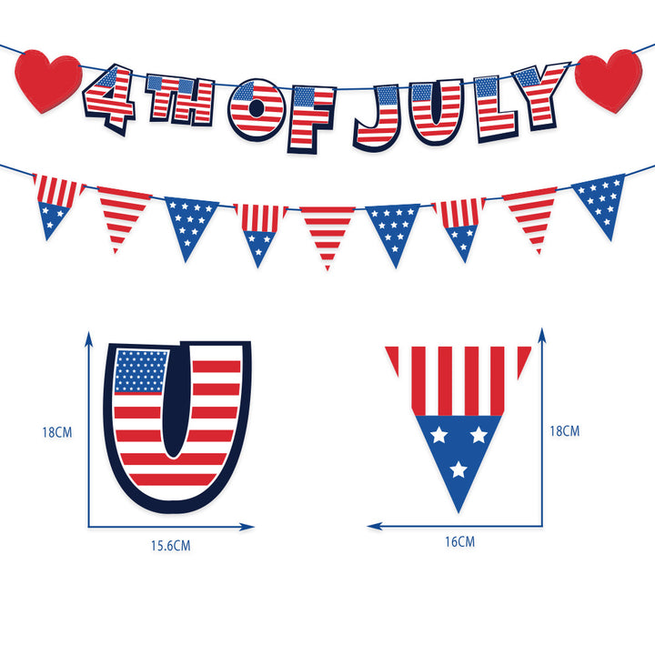 Unisex nan multi-piece hanging spiral garlands with patriotic USA cardboard pendants for party decoration Bowlift