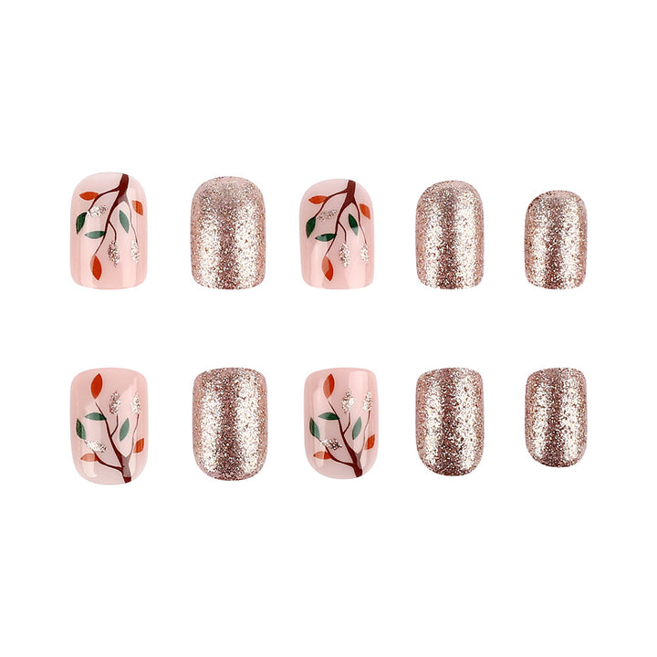 Glittery Floral Nail Art Design Bowlift