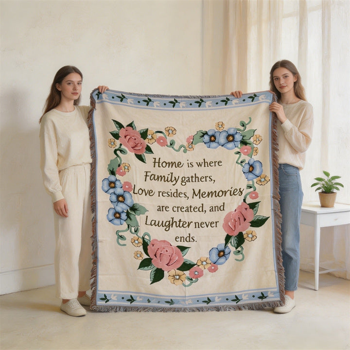 Artistic Floral Tapestry Blanket