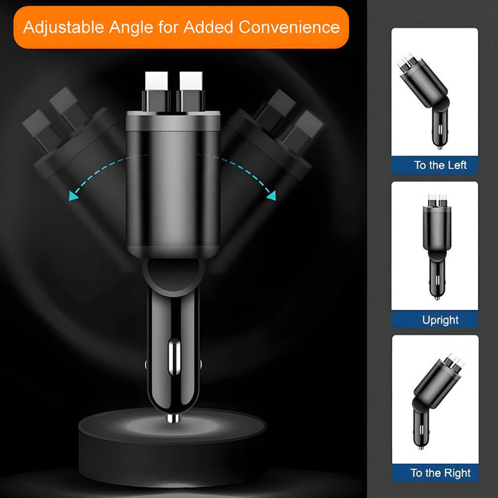 High-Power Fast Car Charger with Dual USB-C PD Ports and LED Voltage Display Bowlift