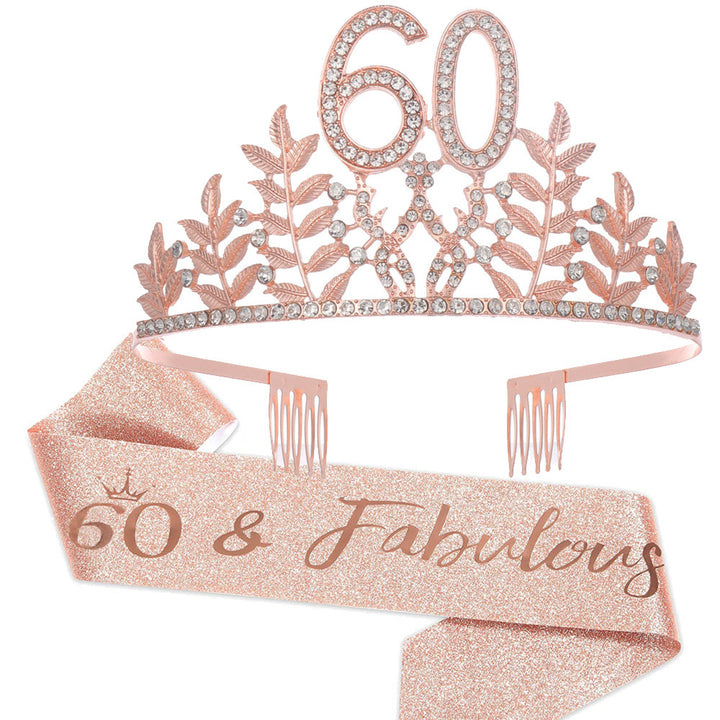 Women's Glamorous Birthday Crown with Shining Rhinestones Bowlift