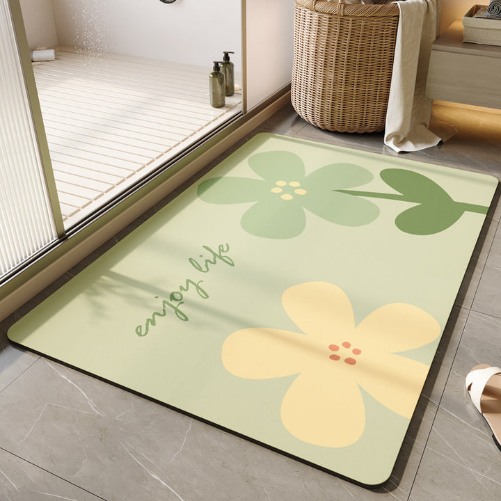 Decorative Floral Bath Mat Bowlift