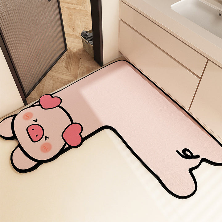 Fun-Filled Cartoon-Themed Bath Mat Bowlift