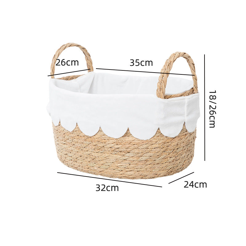 Decorative Woven Storage Basket with Scalloped Edges Bowlift