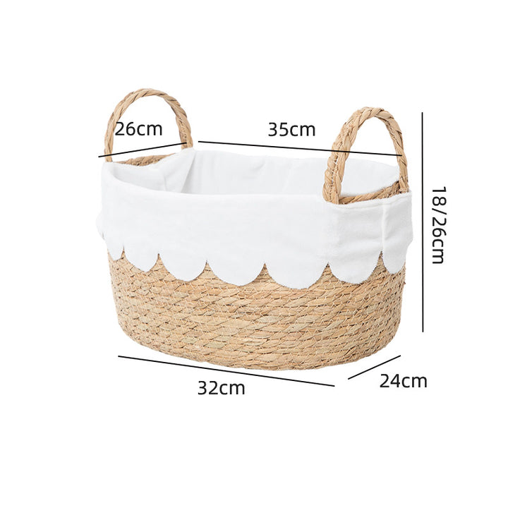 Decorative Woven Storage Basket with Scalloped Edges Bowlift
