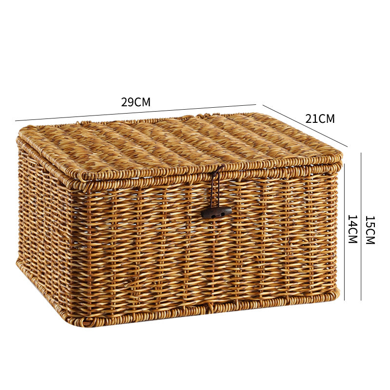 Handcrafted Rectangular Wicker Storage Box Bowlift