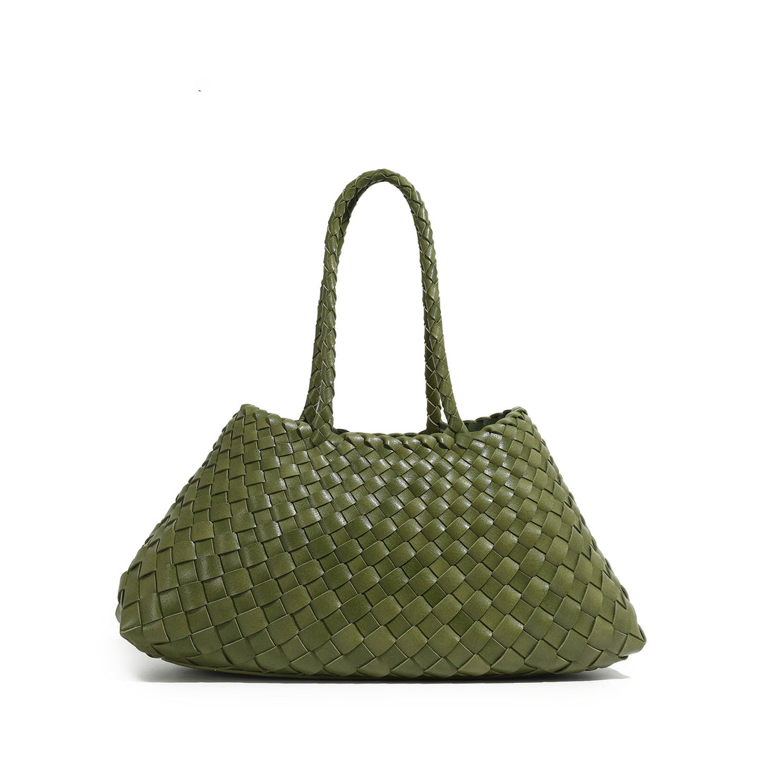Handcrafted Woven Leather Tote Bowlift