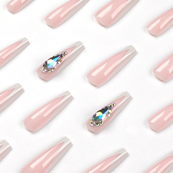 Artful nail extensions with elegant glitter accents Bowlift