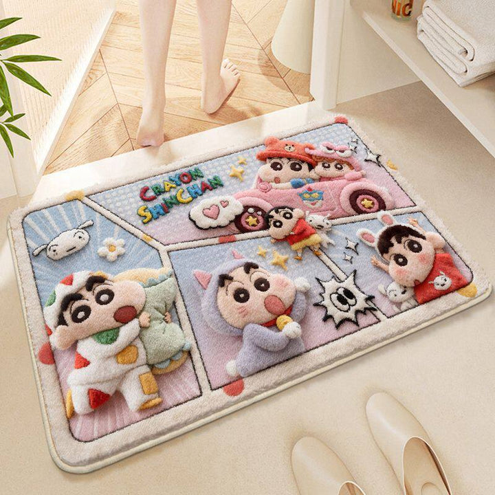 Cute Cartoon Animal-Themed Plush Bath Mat