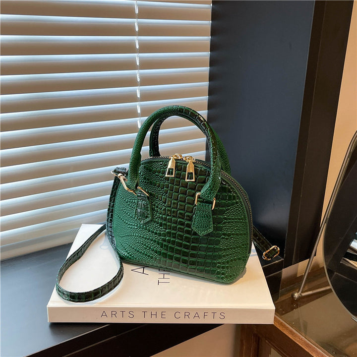 Crocodile-Embossed Mini Satchel Bag Bowlift