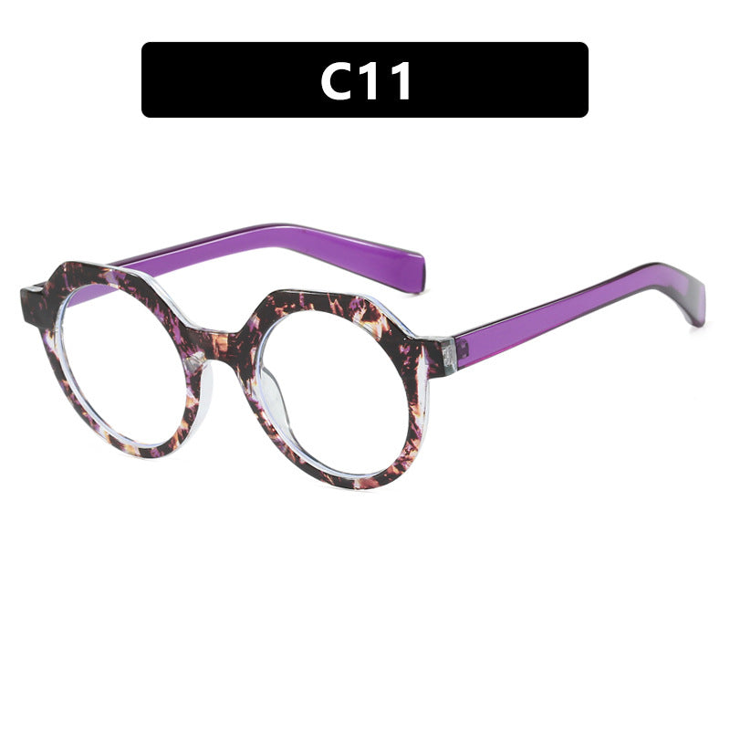 Ladies extravagant round sunglasses with colored accented frame Bowlift