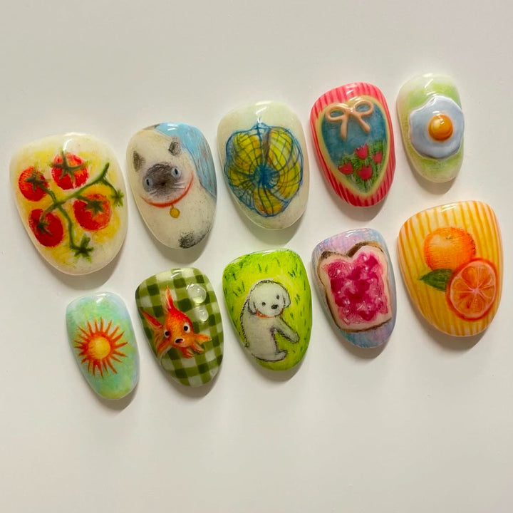 Thematic Artisan Press-On Nail Set Bowlift