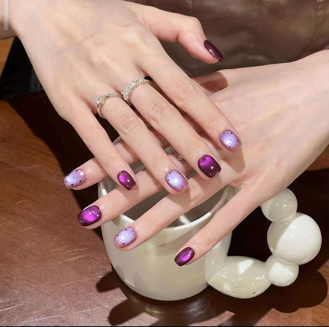 Ombre Glittered Press-On Nails Bowlift