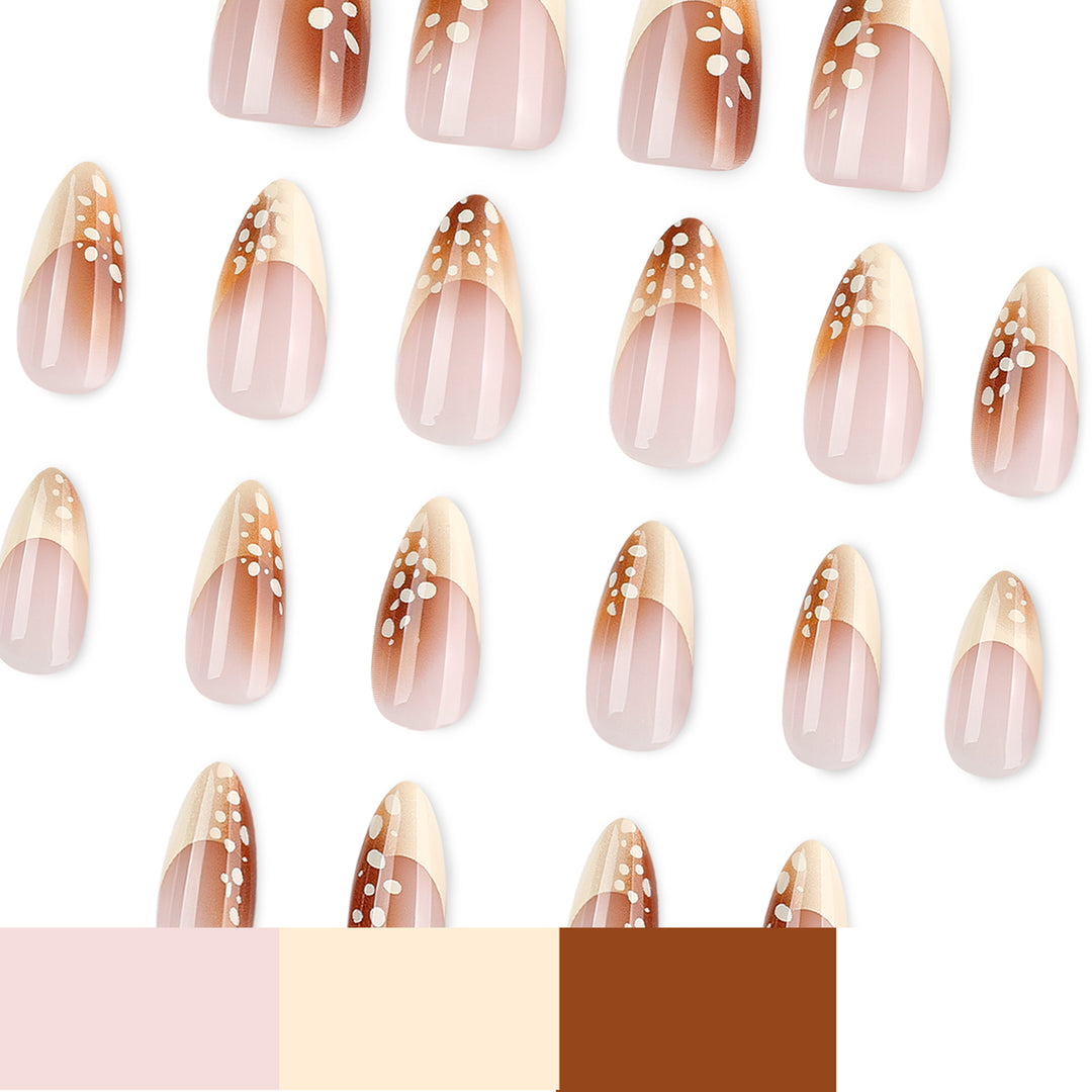Elegant artificial nails with trendy ombre design and creative accents Bowlift
