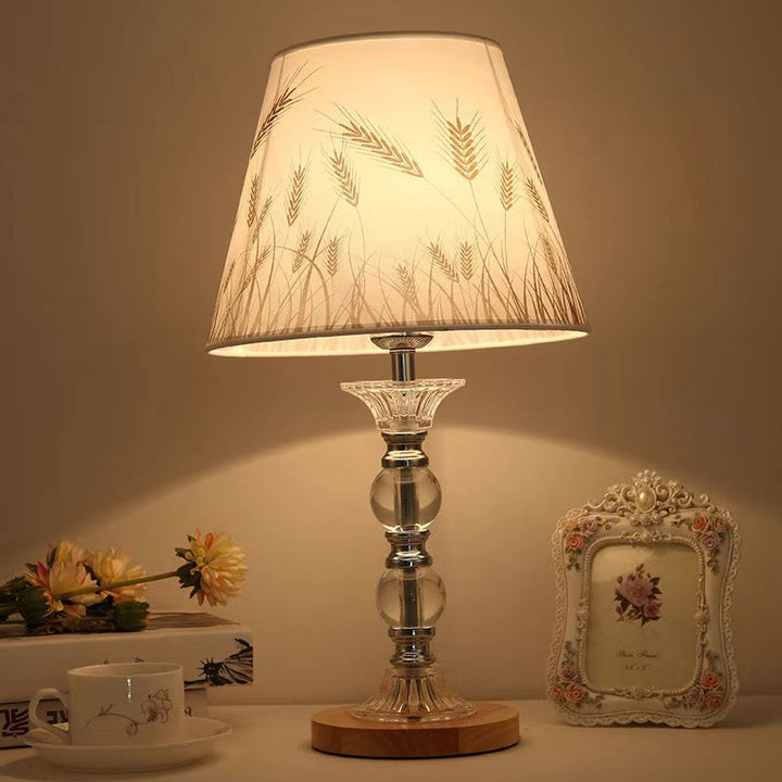 Elegant Floral Print Accent Table Lamp