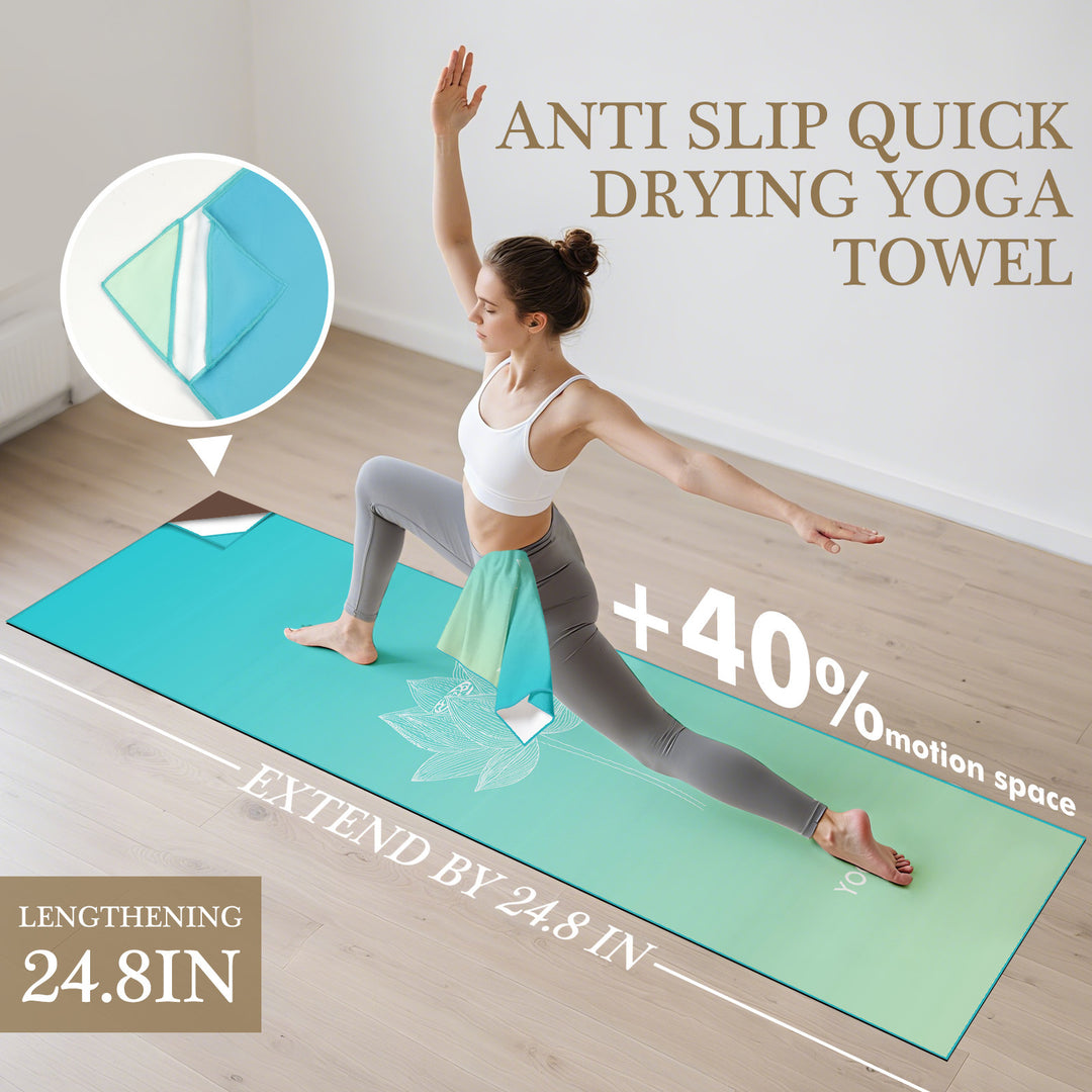 Quick-Drying Non-Slip Microfiber Yoga Towel with Mandala Grip Pattern Bowlift