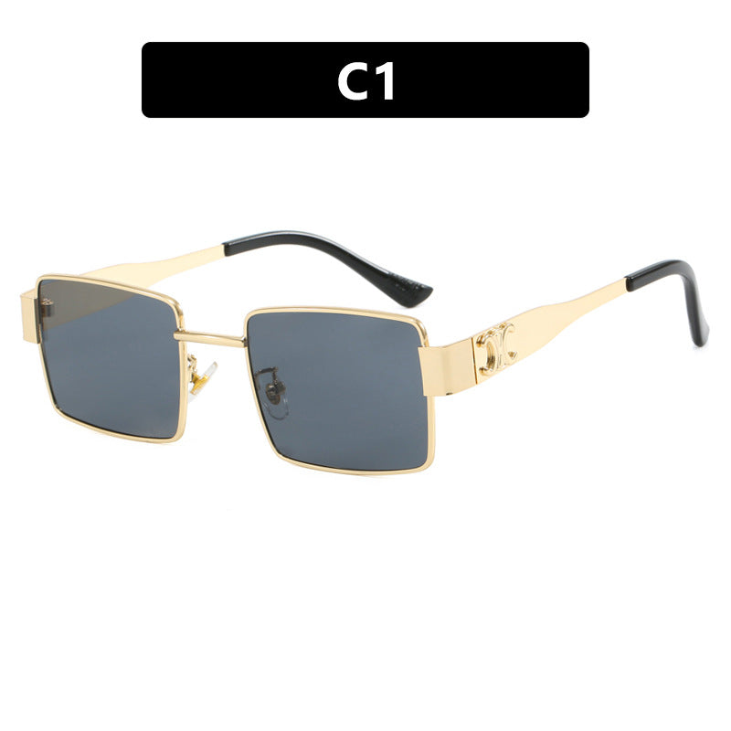 Women's fashionable rectangular sunglasses with high-quality metal frame and polarized lenses Bowlift