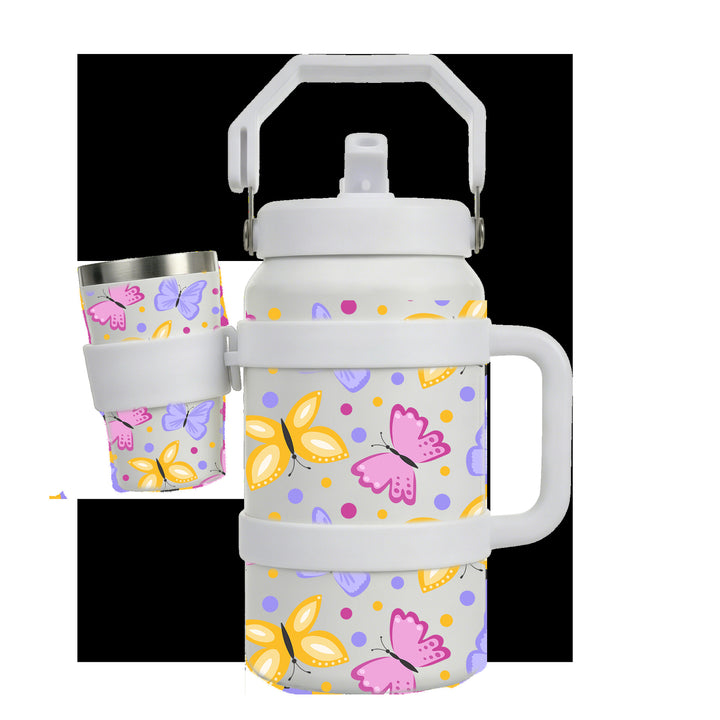 Ladies Insulated Drinking Bottle with Practical Carry Handle Bowlift