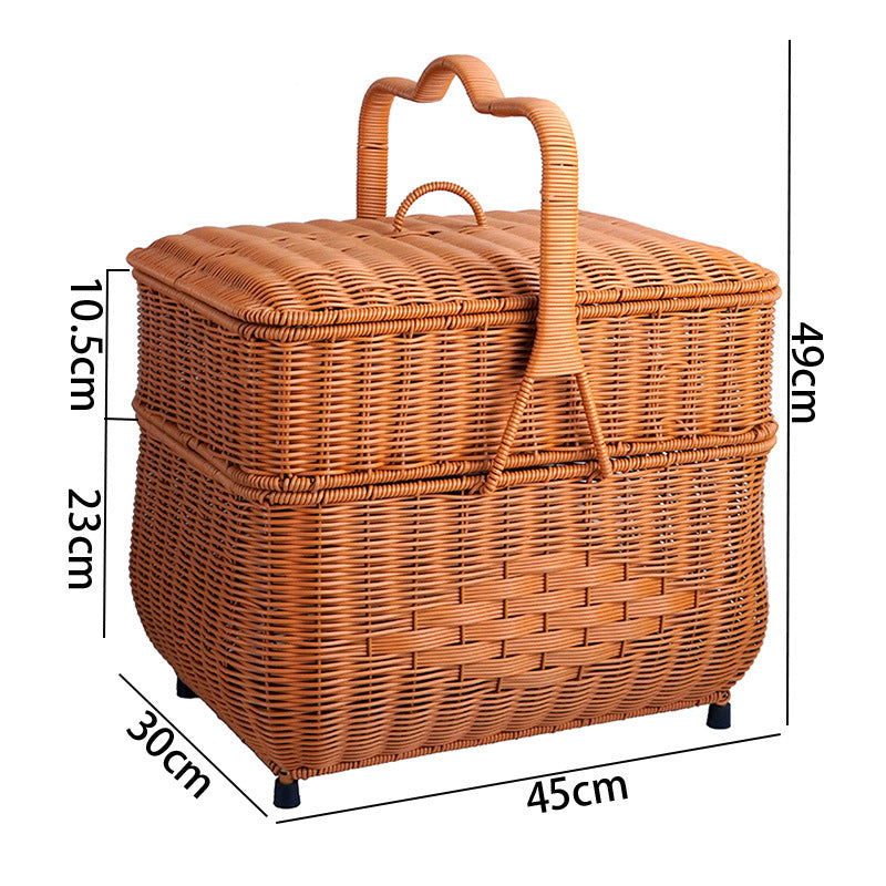 Multi-Tiered Woven Storage Basket Bowlift