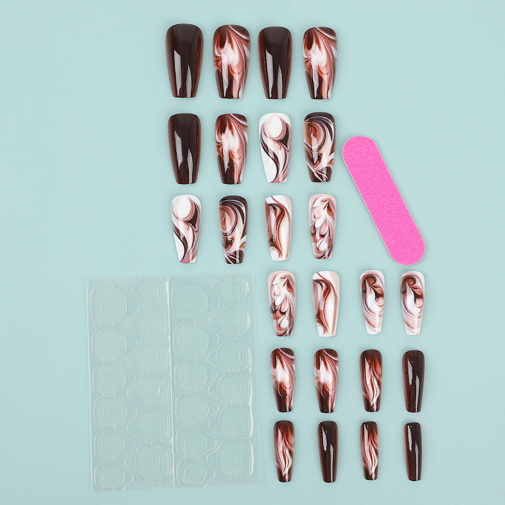 Artificial nails with artistic wave pattern Bowlift