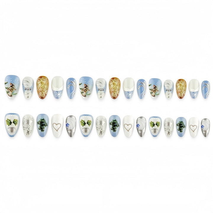 Creative Nail Design Set with Winter Motifs Bowlift