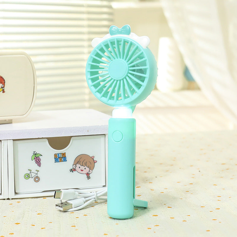 Women's Portable Bunny Design Hand Fan Bowlift