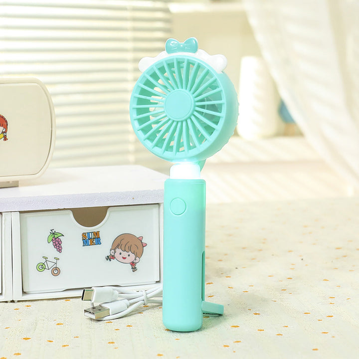 Women's Portable Bunny Design Hand Fan Bowlift