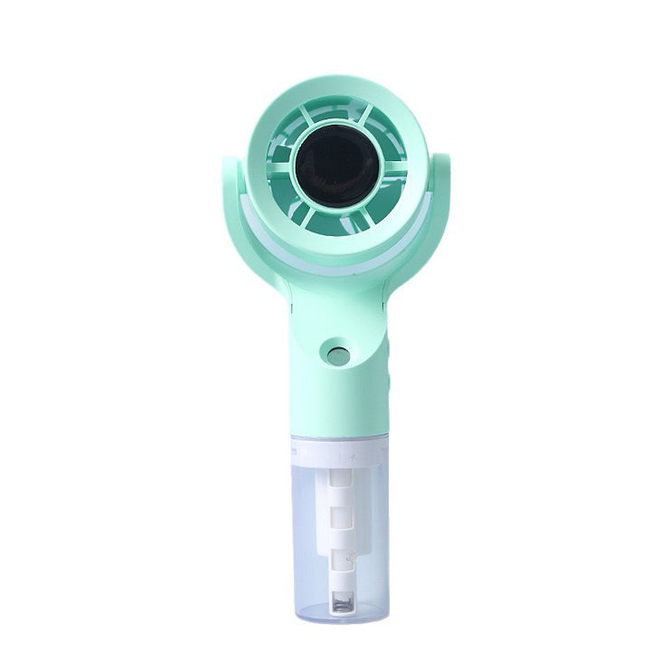 Cooling handheld misting fan with swivel air head detachable water reservoir and USB rechargeable battery Bowlift